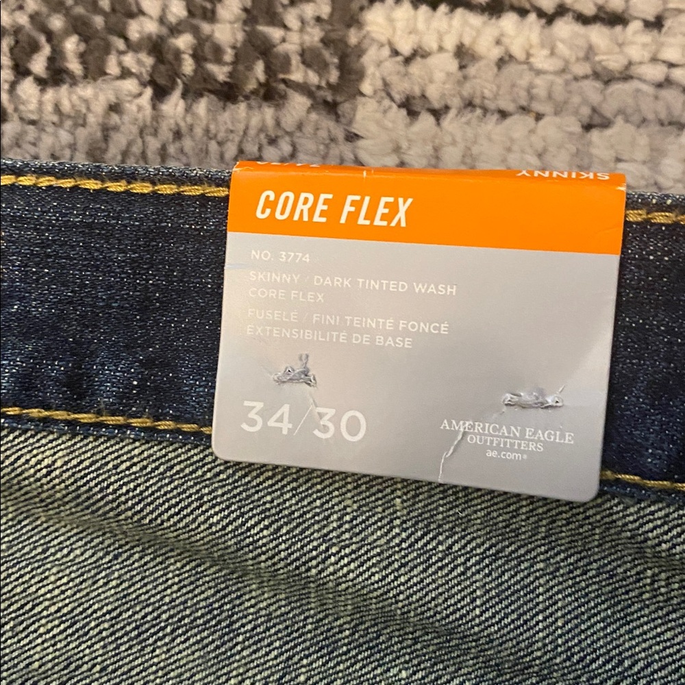 New Men’s American Eagle Core Flex Skinny Jeans 34 x 30 - Picture 6 of 8